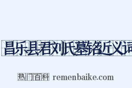 昌乐县君刘氏墓铭近义词是什么意思的图片